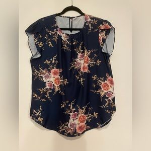 Beautiful navy floral blouse